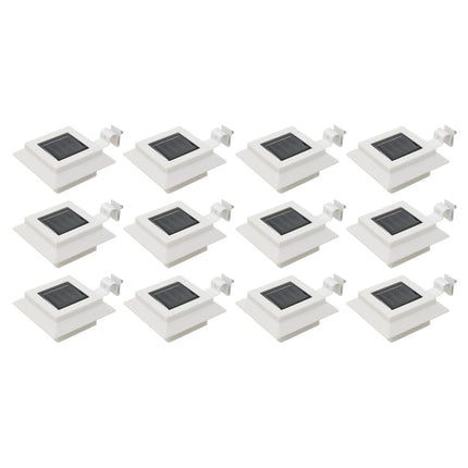 Lampes solaires à LED carrées d'extérieur 12 pcs 12 cm Blanc