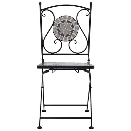 Chaises de bistrot mosaïque 2 pcs Gris