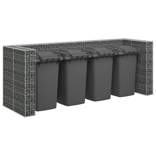 Mur en gabion pour poubelles Acier galvanisé 320x100x120 cm
