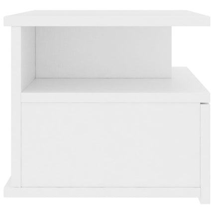 800406  Tables de chevet flottantes 2 pcs Blanc Bois ingénierie