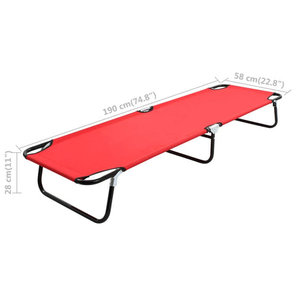 Chaise longue pliable Rouge Acier