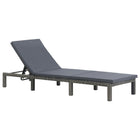 Chaise longue avec coussin Résine tressée Anthracite