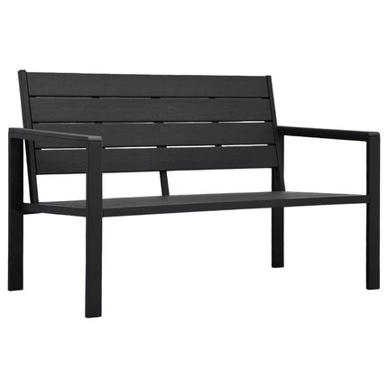Banc de jardin 120 cm PEHD Noir Aspect de bois