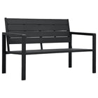 Banc de jardin 120 cm PEHD Noir Aspect de bois