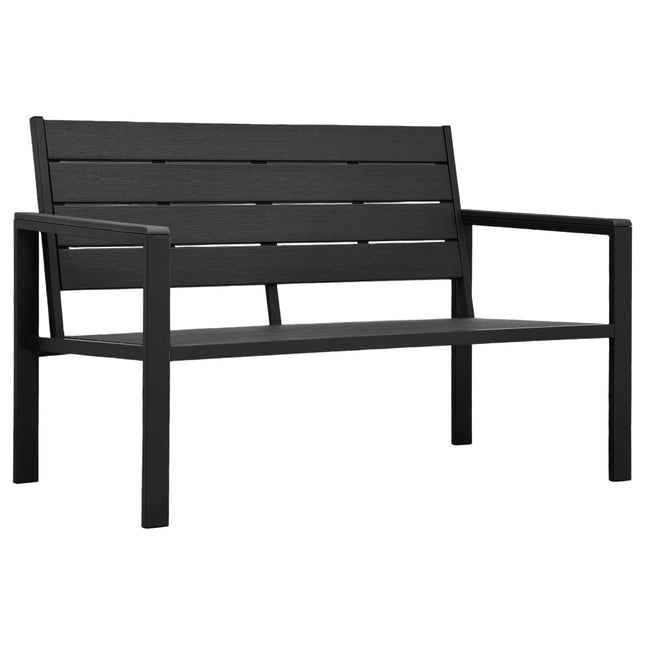Banc de jardin 120 cm PEHD Noir Aspect de bois