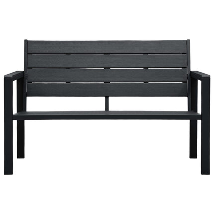 Banc de jardin 120 cm PEHD Noir Aspect de bois