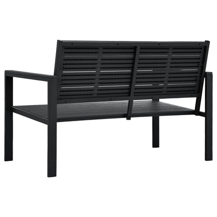 Banc de jardin 120 cm PEHD Noir Aspect de bois