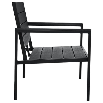 Banc de jardin 120 cm PEHD Noir Aspect de bois