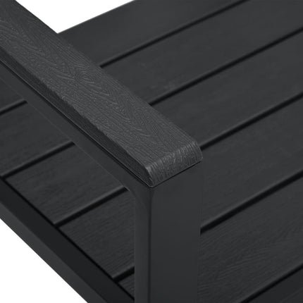 Banc de jardin 120 cm PEHD Noir Aspect de bois