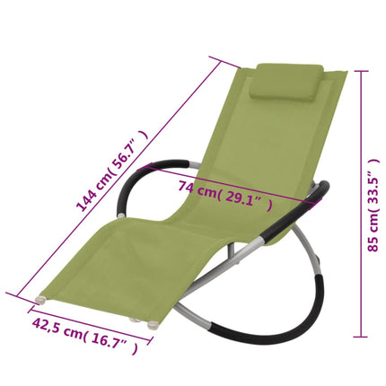 Chaise longue géométrique d'extérieur Acier Vert