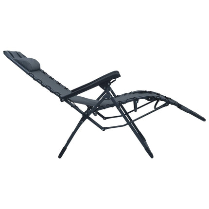 Chaise pliable de terrasse Gris Textilène