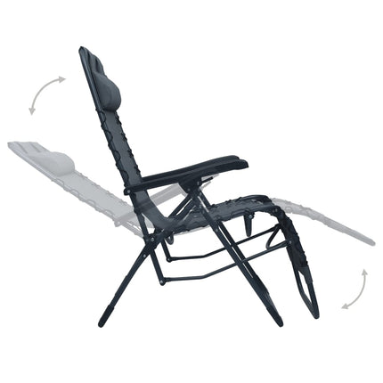 Chaise pliable de terrasse Gris Textilène