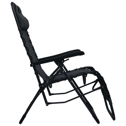 Chaise pliable de terrasse Noir Textilène