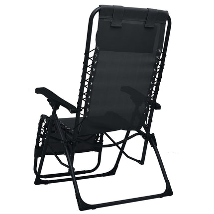 Chaise pliable de terrasse Noir Textilène