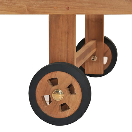 Chaise longue avec coussin Bois de teck solide Bleu