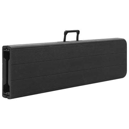 Bancs de jardin pliables lot de 2 180 cm PEHD Noir
