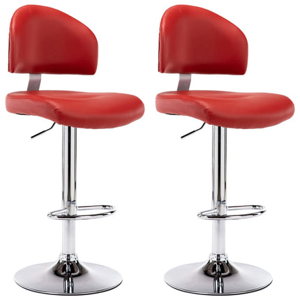 Tabourets de bar lot de 2 rouge bordeaux similicuir