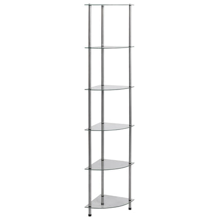 Étagère à 6 niveaux Transparent 30x30x160 cm Verre trempé
