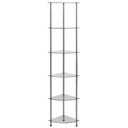 Étagère à 6 niveaux Transparent 30x30x160 cm Verre trempé