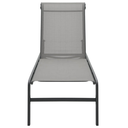 Chaises longues lot de 2 avec table Textilène et acier