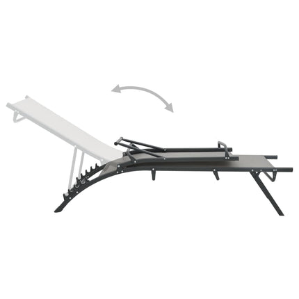 Chaises longues lot de 2 Textilène et acier