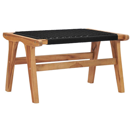 Chaise longue avec repose-pied Bois de teck solide et corde