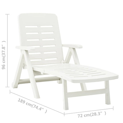 Chaise longue pliable Plastique Blanc