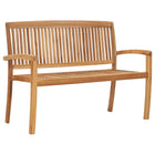 Banc 2 places empilable de jardin 120 cm Bois de teck solide