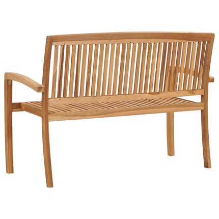 Banc 2 places empilable de jardin 120 cm Bois de teck solide