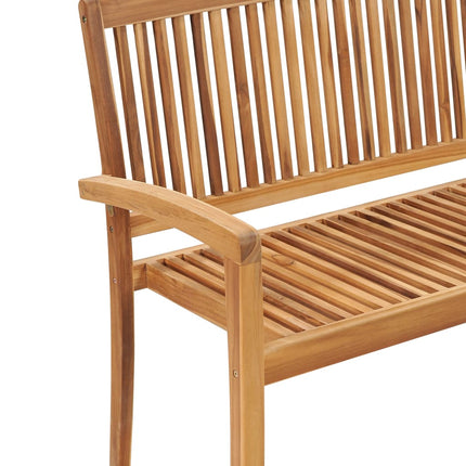 Banc 2 places empilable de jardin 120 cm Bois de teck solide