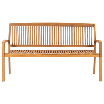 Banc 3 places empilable de jardin 159 cm Bois de teck solide