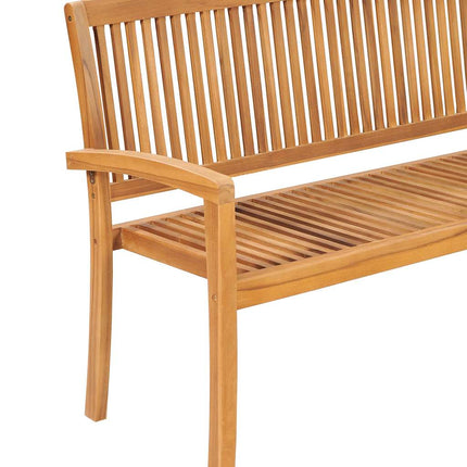 Banc 3 places empilable de jardin 159 cm Bois de teck solide