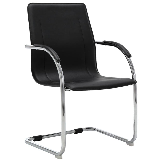 Chaise de bureau cantilever Noir Similicuir