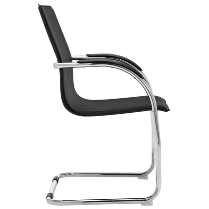 Chaise de bureau cantilever Noir Similicuir