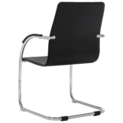 Chaise de bureau cantilever Noir Similicuir
