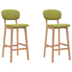 Tabourets de bar lot de 2 vert tissu