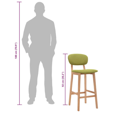 Tabourets de bar lot de 2 vert tissu