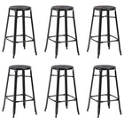 Tabourets de bar lot de 6 noir acier