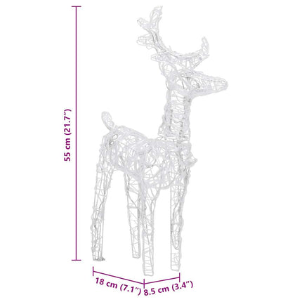 Décoration de Noël Rennes et traîneau 160 LED 130 cm Acrylique