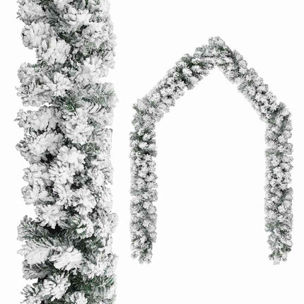 Guirlande de Noël avec neige floquée Vert 5 m PVC
