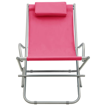 Chaises à bascule lot de 2 Acier Rose