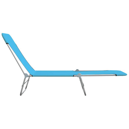 Chaises longues pliables lot de 2 Acier et tissu Bleu