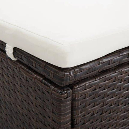 Transat à 2 places avec coussin Résine tressée Marron