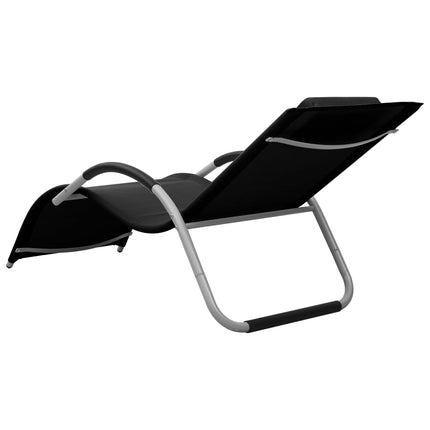 Chaise longue textilène noir et gris