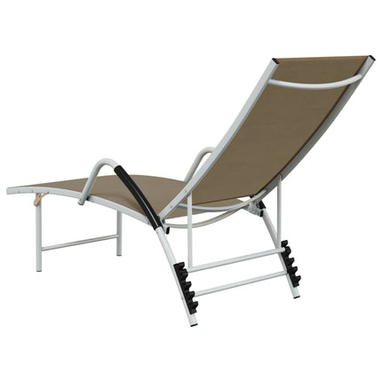 Chaise longue Textilène et aluminium Taupe