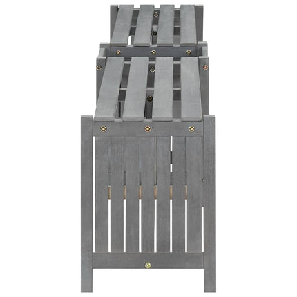 Banc d'angle de jardin et jardinière 117 cm bois d'acacia gris