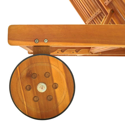 Chaise Longue 2 Places Bois D'acacia Massif Marron chaise longue pour 2 personnes 1