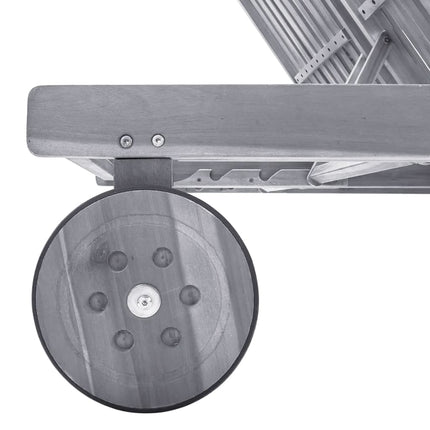 Chaise Longue 2 Places Bois D'acacia Massif Gris chaise longue pour 2 personnes 1