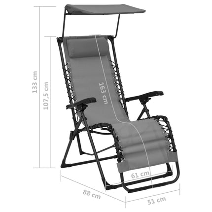 Chaise pliable de terrasse Textilène Gris