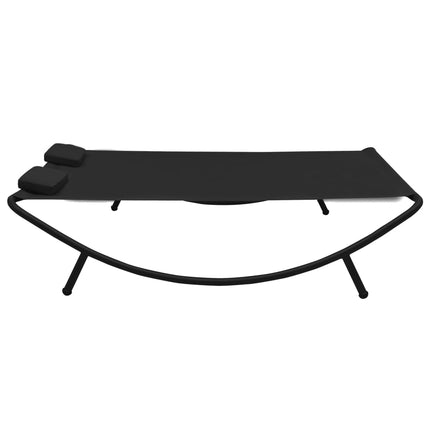 Chaise longue d'extérieur tissu noir